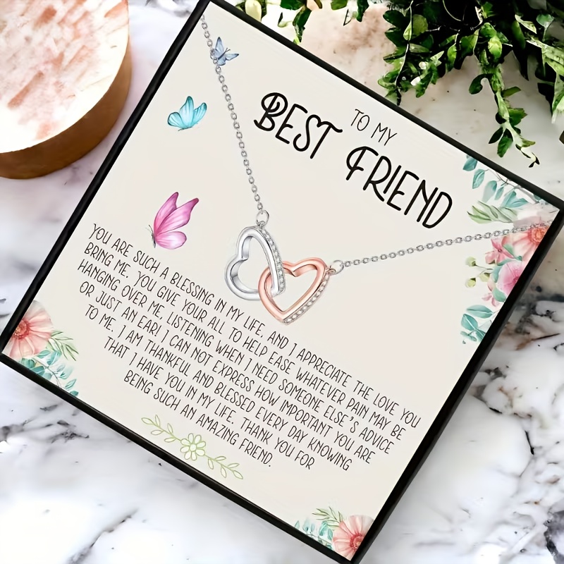 Elegant Heart Ring Pendant Necklace Gift Set for Sisters